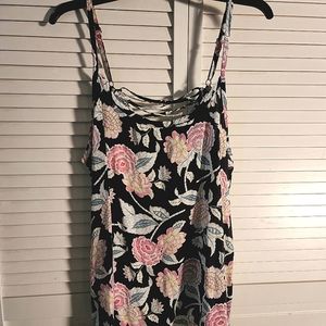 *Torrid* Size 2 Black/Pink Floral Challis Tank Top